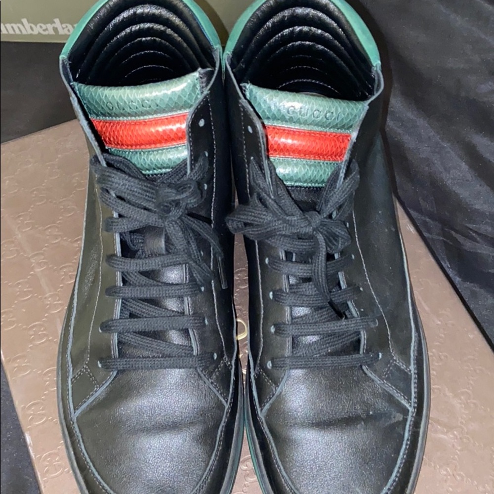 Gucci Nero High Top 12 Black with Red & Green